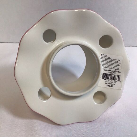 Yankee Candle Ceramic Jar Topper Shade Bunny Floral Large Pink Rim 1280223 - Picture 6 of 9